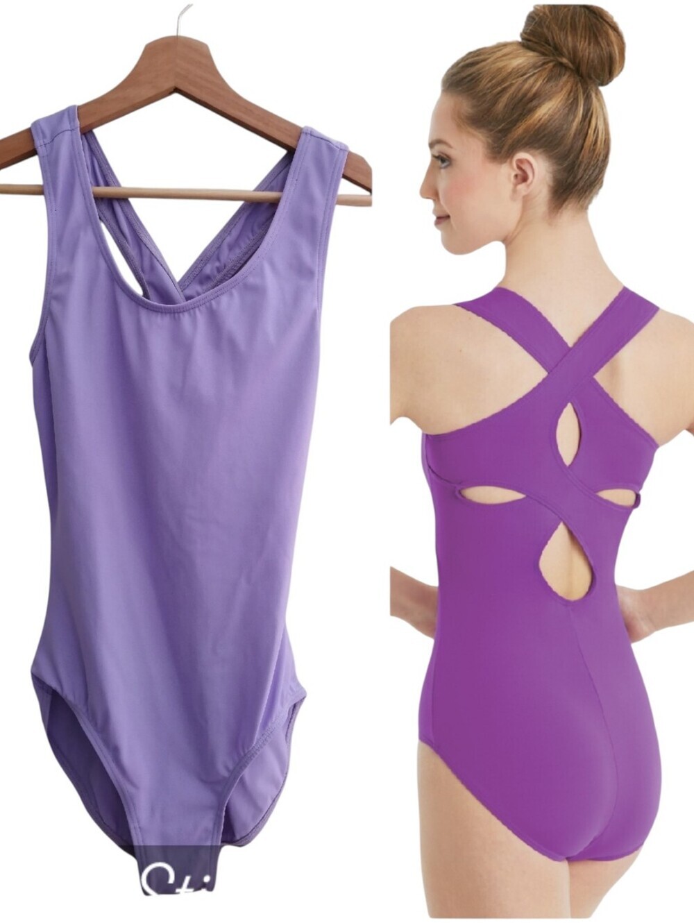 Balera Dance Bodysuit Clover Back Cutout Lavender Purple Size Small Adult